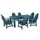 preview thumbnail 30 of 31, HIGHWOOD Hamilton Adirondack 7-Piece Outdoor Dining Height Set Nantucket Blue