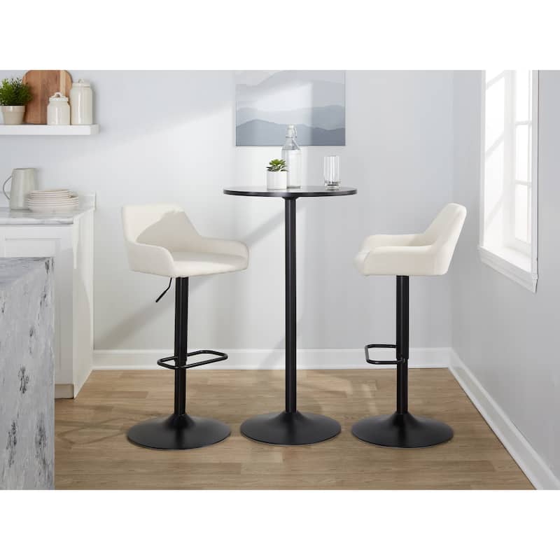 Porch & Den Galotti Adjustable Bar Stool with Rounded Rectangle Footrest (Set of 2)