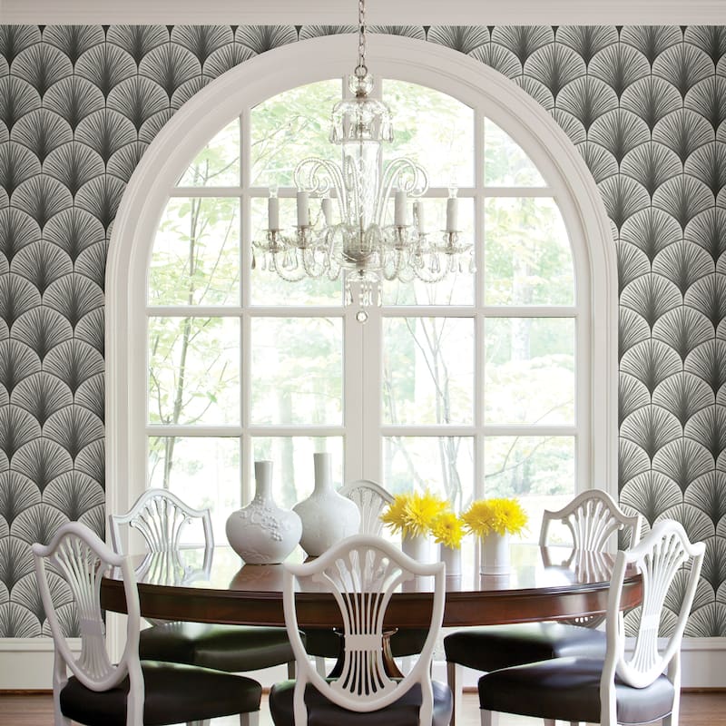 A-Street Prints Dusk Grey Frond Wallpaper