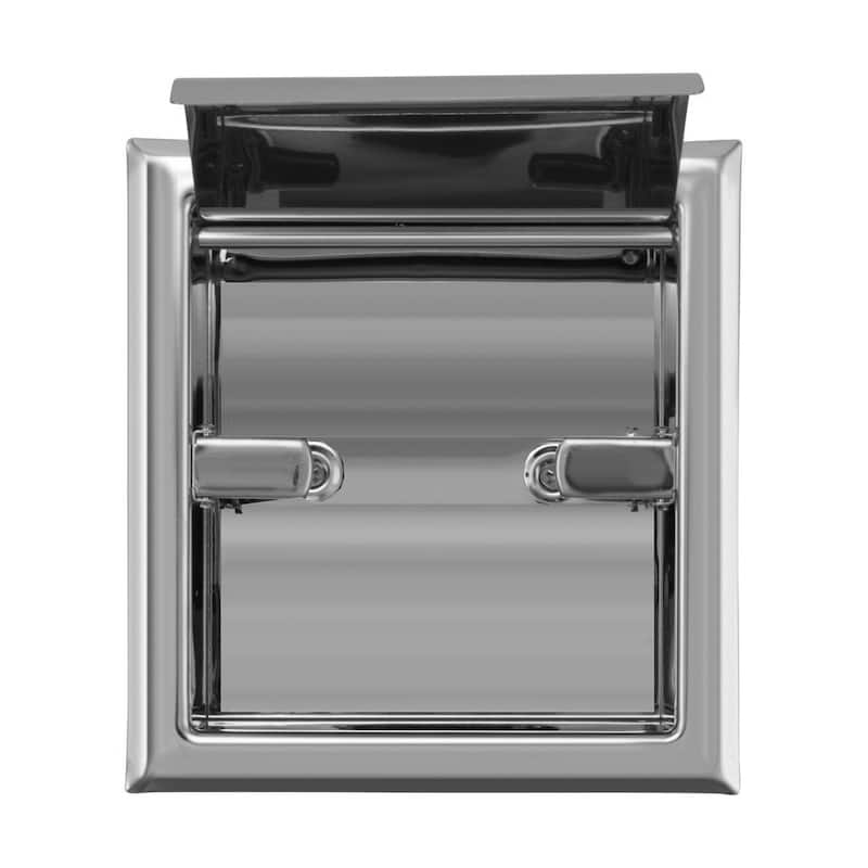 Stainless Steel Toilet Paper Holder 6" Chrome Finish Wall Mount Toilet Tissue Holder with Lid