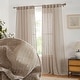 preview thumbnail 42 of 47, HLC.ME Emily Faux Linen Semi Sheer Transparent Rod Pocket Back Tab Lightweight Window Curtains Wide Panels, Pair 54 W x 96 L - Taupe