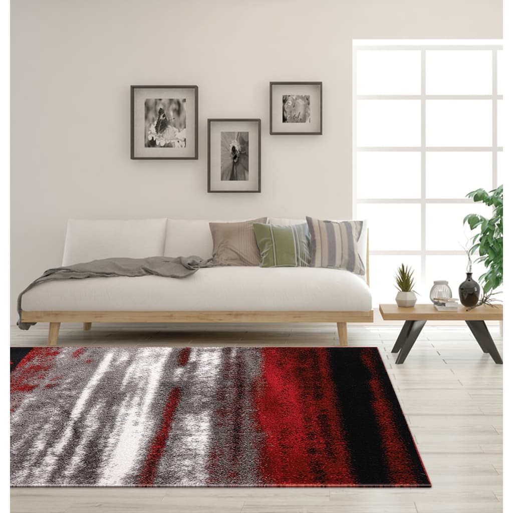 Santorini Collection Abstract Area Rug
