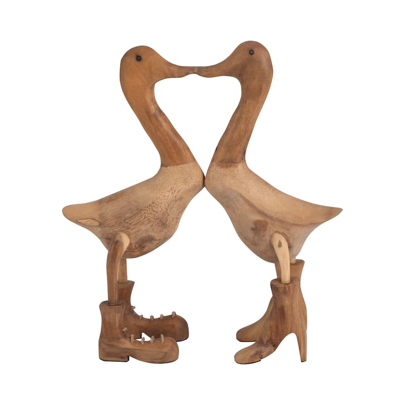 Bamboo, 18" Love Ducks, Natural, Abstract, 18"H, Solid Color - 15" x 5" x 18"