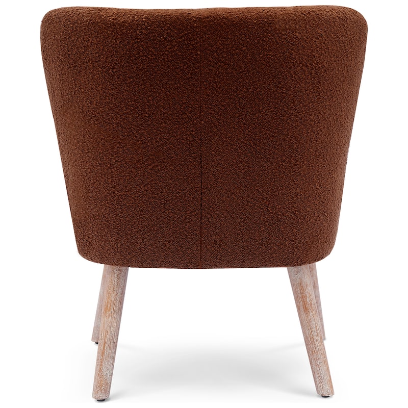 Boucle Polyester Upholstered Armless Accent Chair - Stain Resistant (Set of 2)