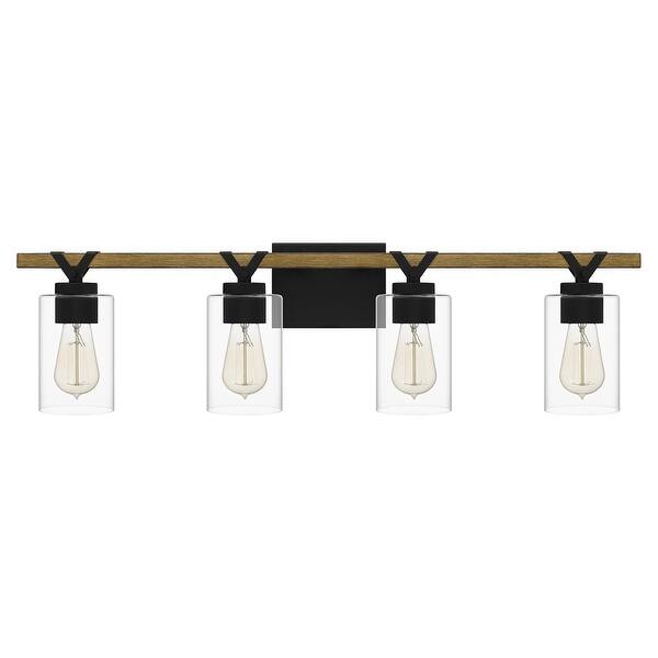 slide 2 of 7, Devon Court 4-Light Matte Black Vanity Light