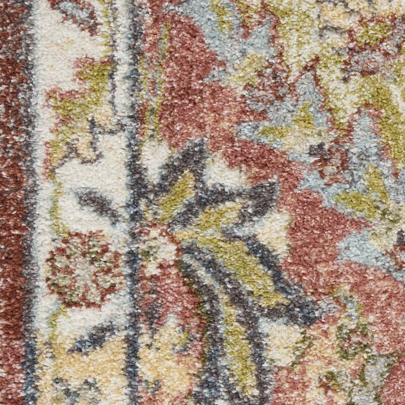 Hoce Power Loomed Distressed Abstract Floral Traditional Stain Resistant Area Rug By HomeRoots - 90' X '26' X '0.5