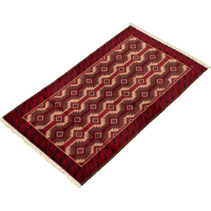 Hand-knotted Herati Red Wool Rug - 3'2" x 5'5"/3'2 x 5'5