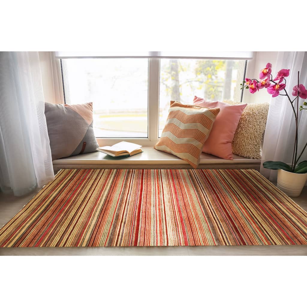 Home Décor Multicolor Handmade Lori Wool Toni Rug by EORC | Vibrant and Stylish Area Rug for Adding a Pop of Color