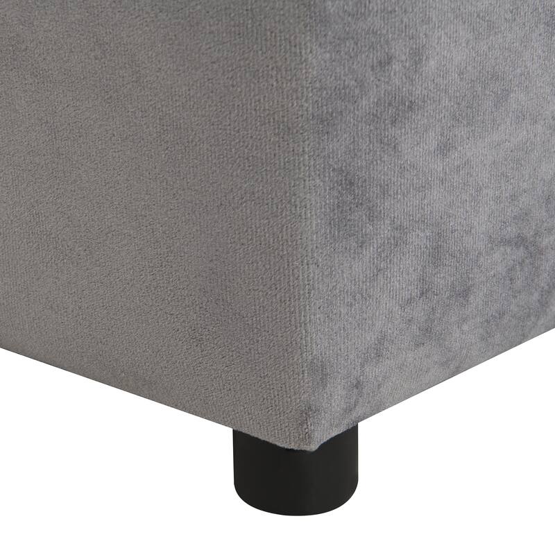 Anmytek Gray Velvet Kids Armchair Ottoman Set Toddler Chair Playroom Nursery Decor - 22.4 in. W X 16.1 in. D X 17.7 in. H