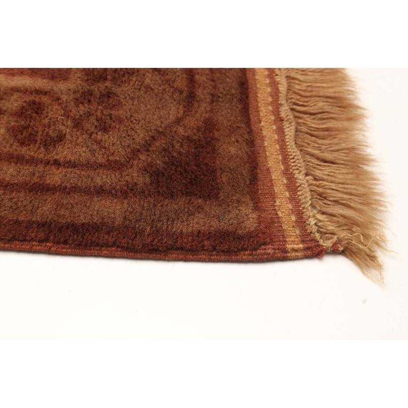 ECARPETGALLERY Hand-knotted Color Transition Brown Wool Rug - 2'10 x 11'4
