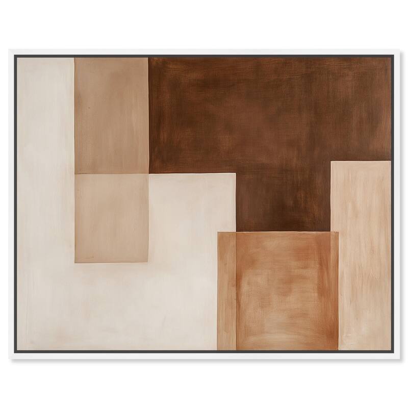 Cream and Brown Panels II Canvas by Art Remedy - White - 45" x 36"