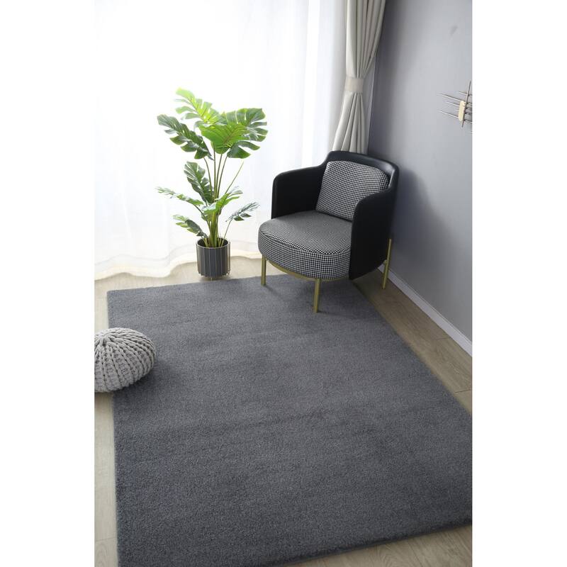 Emma Collection Thick Solid Color Area Rug
