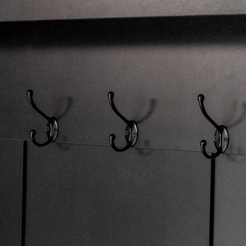 Farmhouse Wooden Style 4-in-1 Hall Tree with Storage Bench and Shoe Cubbies - 59" W × 15.7" D × 76.7" H