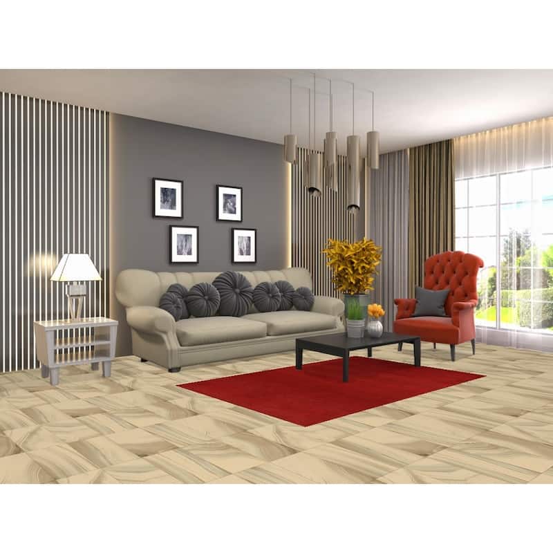 Red Gabbeh Modern Rug Hand-Knotted Wool Carpet - 3'10" x 5'10"
