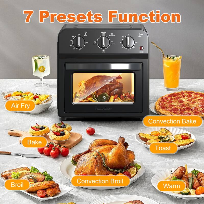 13QT Family Size Air Fryer Toaster Oven Combo, 360 Hot Air Circulation