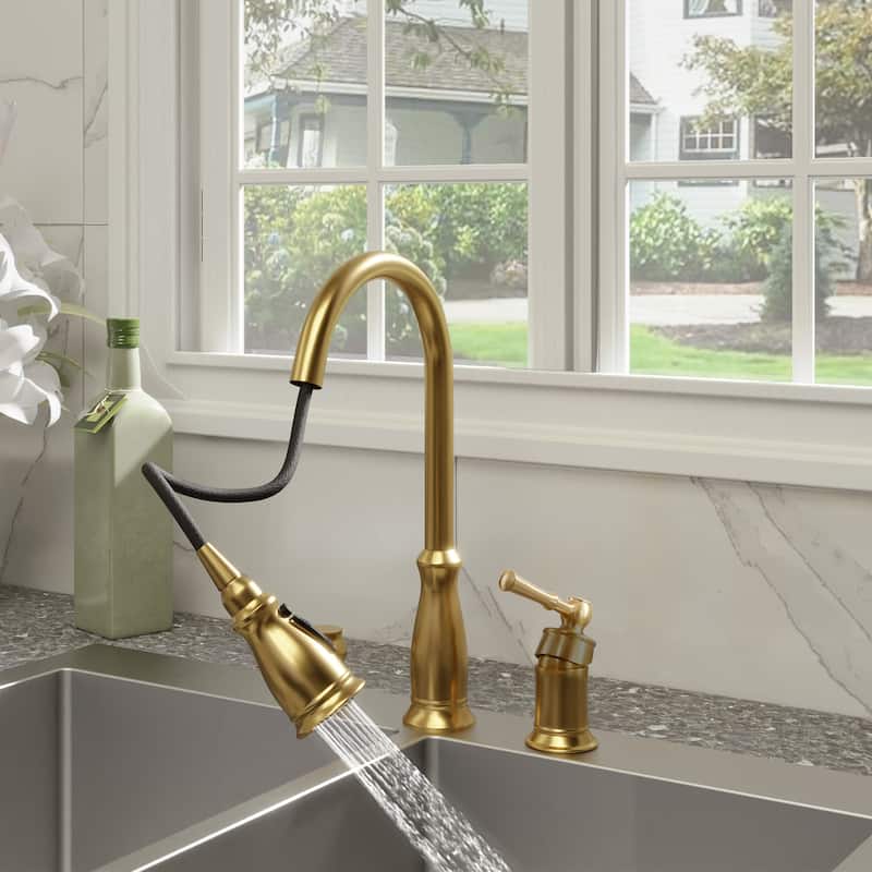 Clihome 3 Function Widespread Single Handle Kitchen Faucet