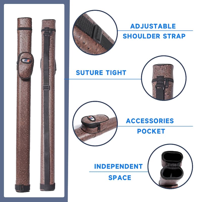GSE™ 1x1 Hard Billiard Pool Cue Stick Carrying Case, Billiard Cue Case Holds 1 Butts/1 Shafts (5 Colors)