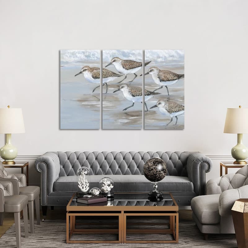 iCanvas "Sandpipers I" by Tim OToole 3-Piece Wall Art Set - 40x60x1.5