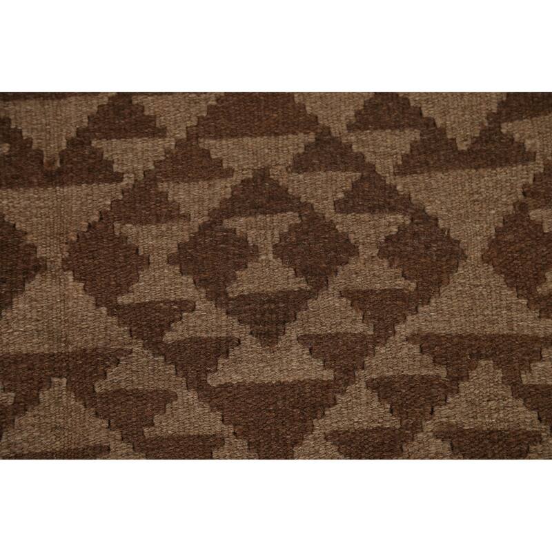 Tribal Geometric Kilim Area Rug Flat-weave Oriental Wool Carpet - 4'10" x 6'8"