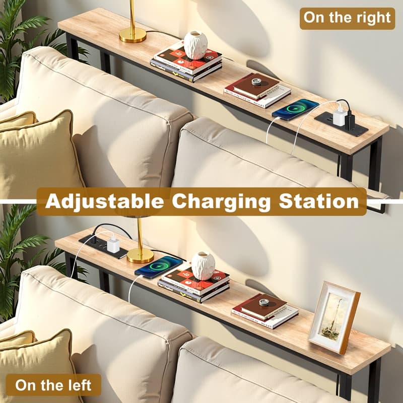 1 Piece Triamine + Iron 100 * 15 * 79cm with Power Strip Foyer Table