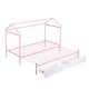preview thumbnail 14 of 30, Metal House-Shaped Platform Bed with 2 Drawers, Convertible Twin XL to King Size Bed Frame for Bedroom, Apartment