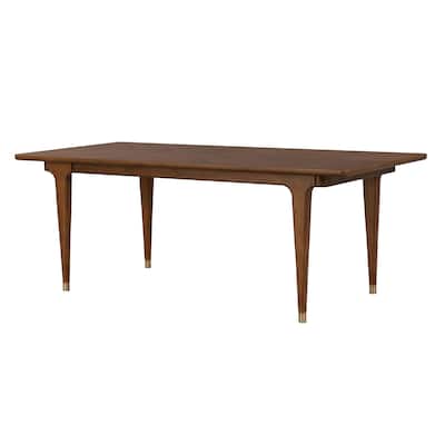 Furniture of America Forma Mid-Century Modern Walnut Solid Wood Dining Table