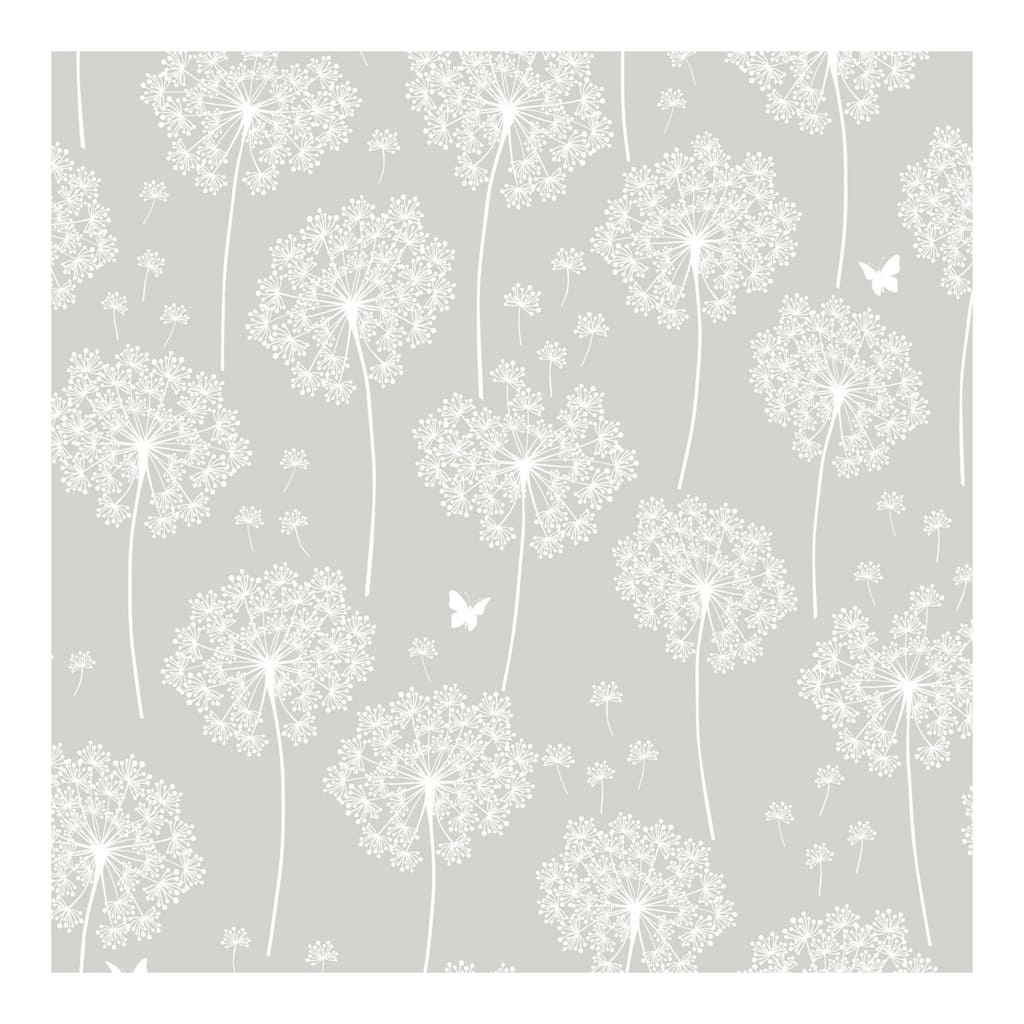 NuWallpaper Dandelion Grey Peel & Stick Wallpaper - 216in x 20.5in x 0.025in