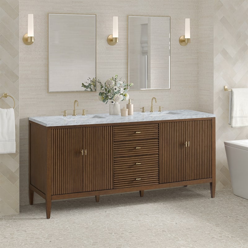 James Martin Vanities 485-V72-3CAR Myrrin 72" Double Basin Wood Vanity