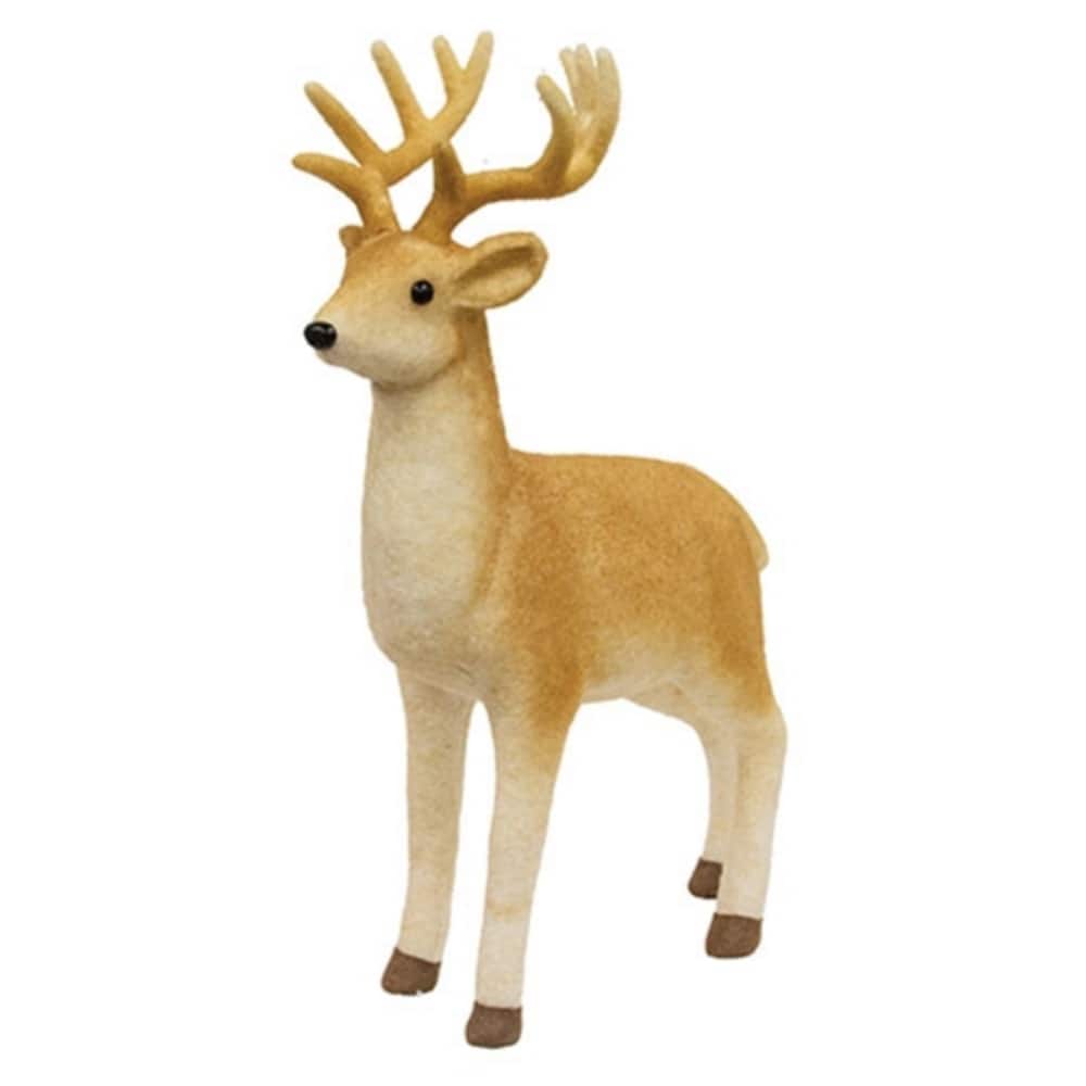 Felted Standing Deer Figurine with White Spots