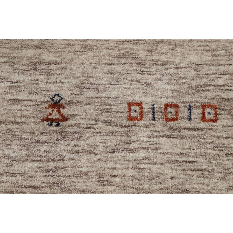 Hand Knotted Oriental 100% Wool Carpet Tribal Animal Pictorial Beige & Ivories Gabbeh Area Rug - 5' 9'' X 3' 10''