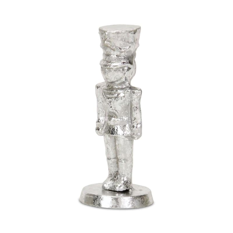 HomeRoots 6" Silver Cast Iron Christmas Nutcracker Figurine - 2.25 in. x 5.50 in. x 2.25 in.