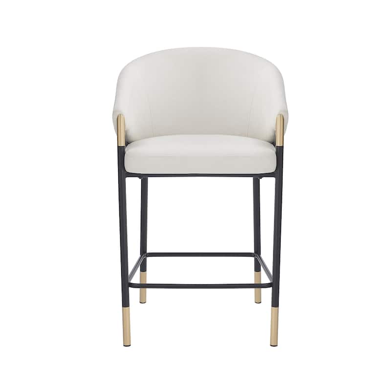 Christopher Knight Home - Soleil Modern 26" Seat Height Bar Stool with Curved Armrests & Gold Accents