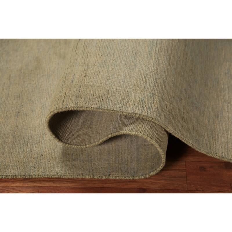 Gabbeh Oriental Rug Handmade Tribal Green Wool Carpet - 5'0" x 6'8"