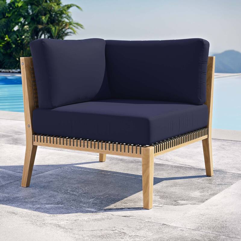 Clearwater Outdoor Patio Teak Wood Corner Chair