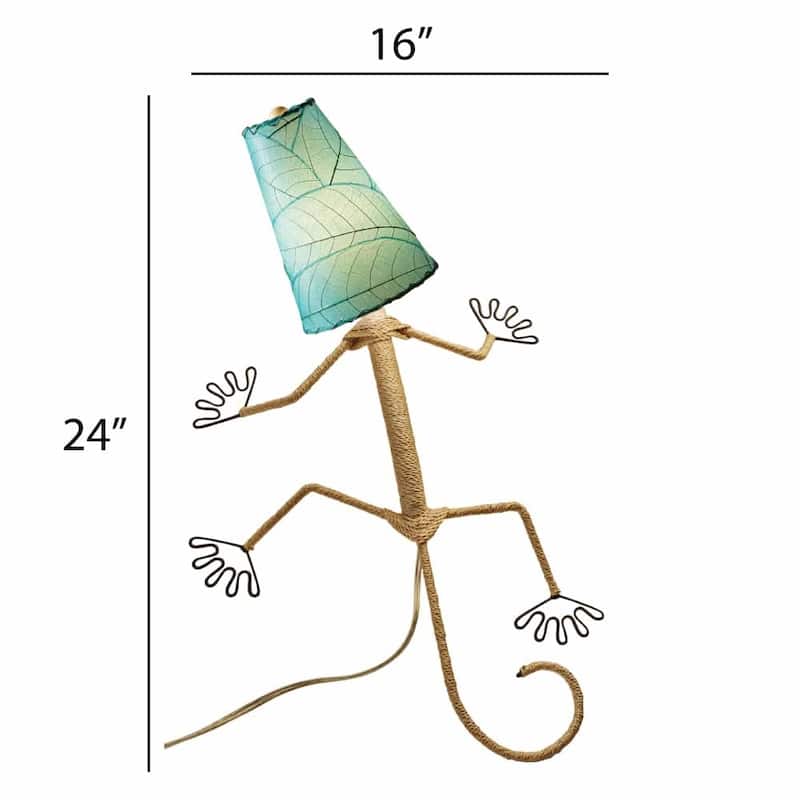 Gecko Wall Lamp Combo, Cocoa Leaves Shade, 16 x 7 x 24 in. - 16 x 7 x 24