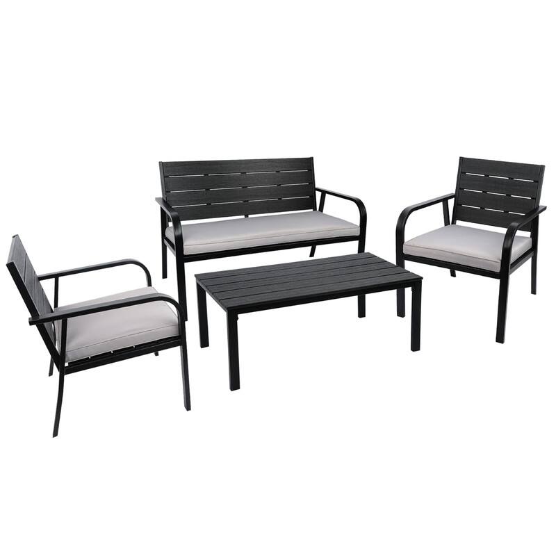 Outdoor Sectional Sofa Set with Coffee Table Patio Conversation Sets
