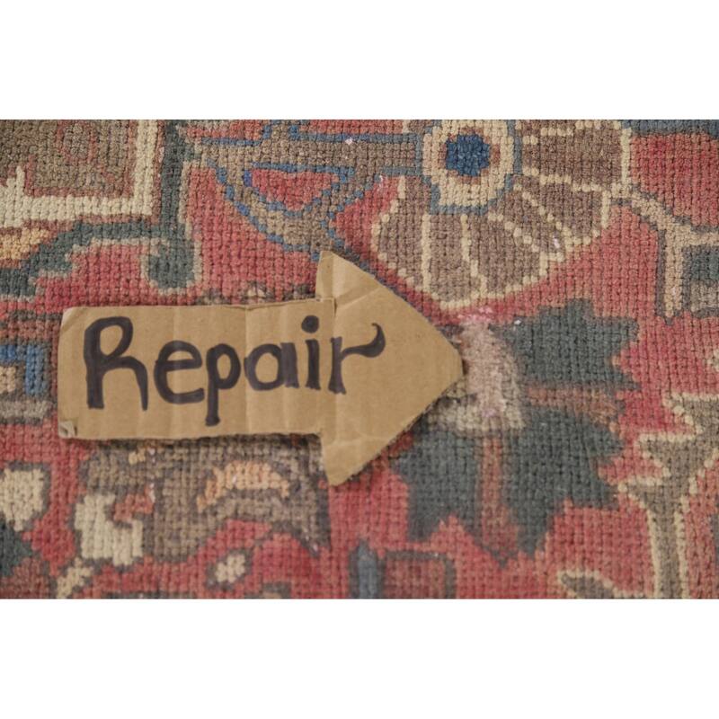 Pink Bakhtiari Vintage Persian Area Rug Handmade Wool Carpet - 6'10" x 9'10"