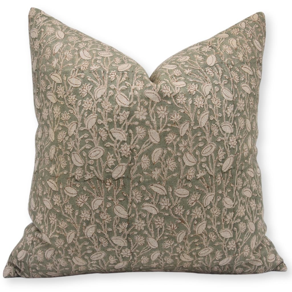 Linen Bohemian Block print pillow Cover - Pishta
