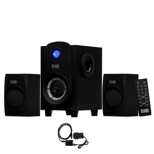 Acoustic Audio AA2107 Bluetooth Home 2.1 Speaker System with USB & Optical Input
