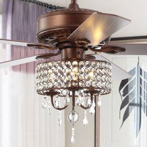 Becky 3-light LED Crystal Chandelier Fan with Remote by JONATHAN Y