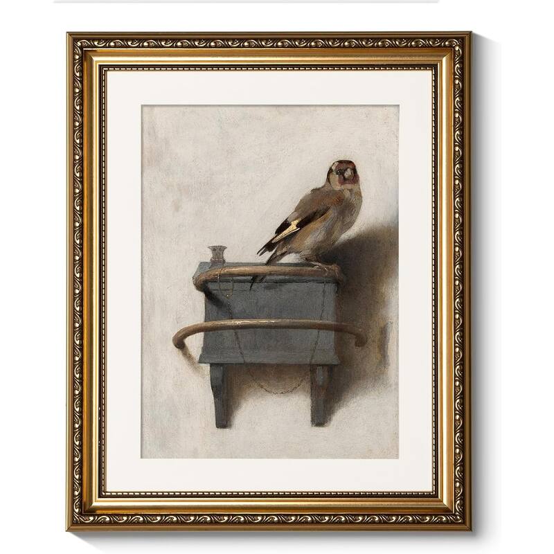 Vintage Gold Framed Bird Wall Art - 16 x 13