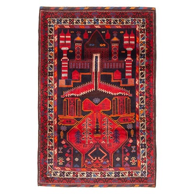 Teimani Red Rug 2'10" x 4'6" - 2'10 x 4'6