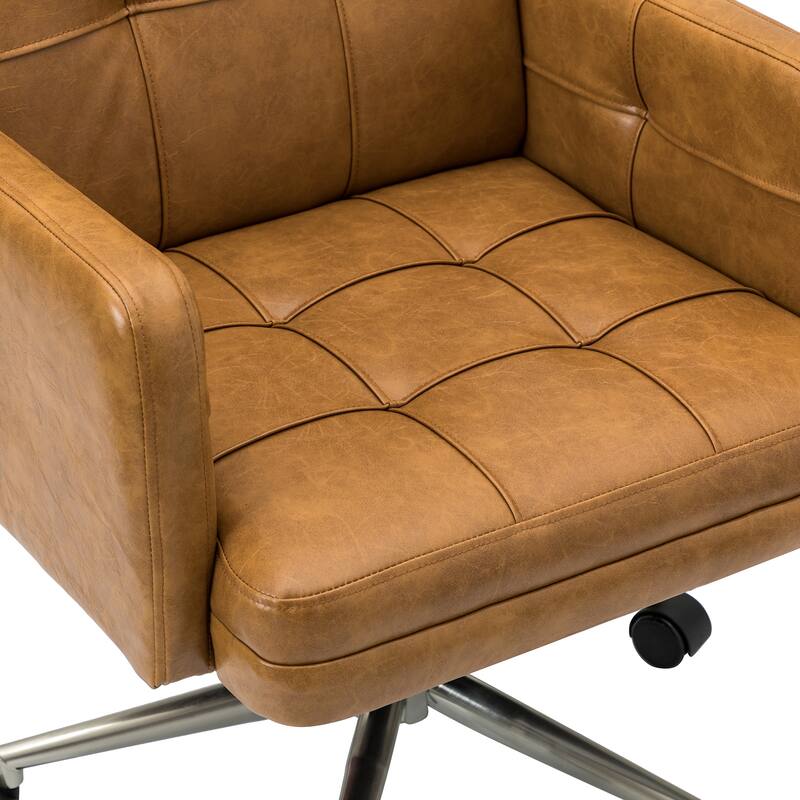 Lorenz Modern Vegan Leather Height-adjustable Office Chair with 5 Wheels by HULALA HOME