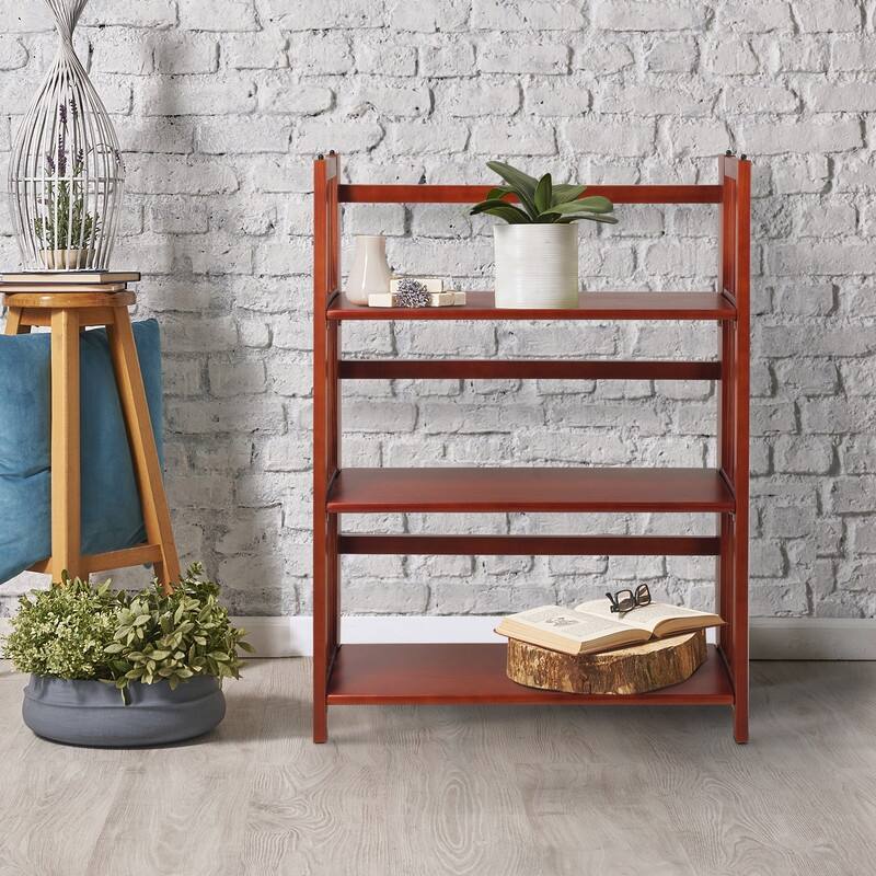 Porch & Den Edgemont 100% Solid Wood Folding Stackable 27.5-inch Bookcase