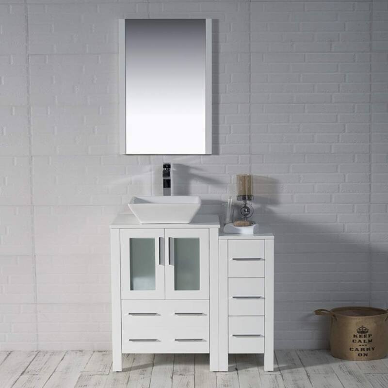 Blossom Sydney 36" Bathroom Vanity with Side Storage Cabinet & Mirror