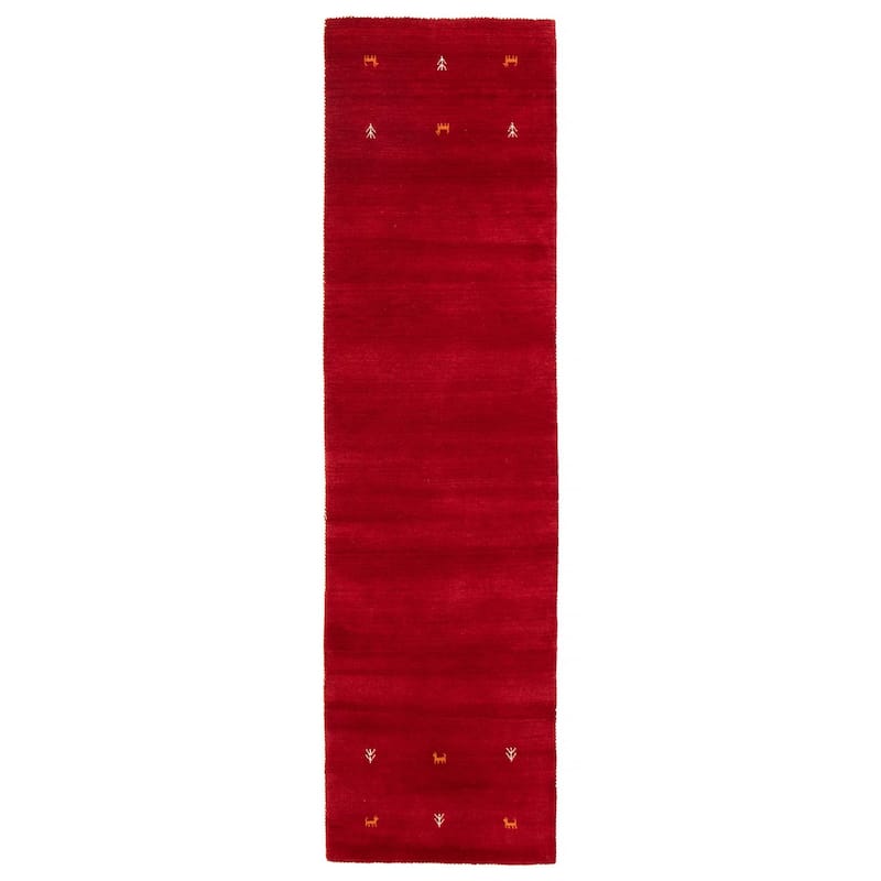 Kashkuli Gabbeh Red Rug 2'7" x 9'7" - 2'7 x 9'7 - Red - 2'7 x 9'7