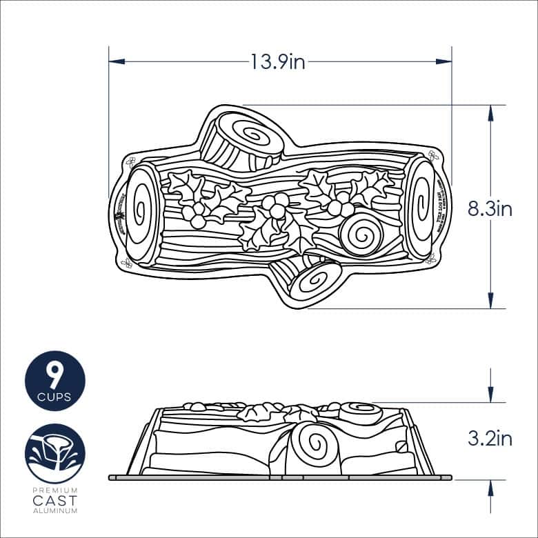 Nordic Ware Yule Log Pan - Silver