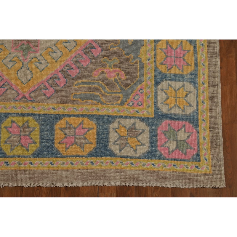Hand Knotted Oriental 100% Wool Carpet Transitional All-Over Brown Oushak Area Rug - 20' 1'' X 5' 11''