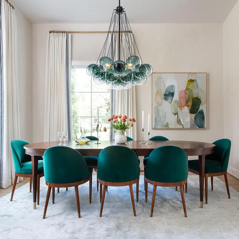 Modern Glam Cluster Gradual Colored Glass Bubble Chandelier