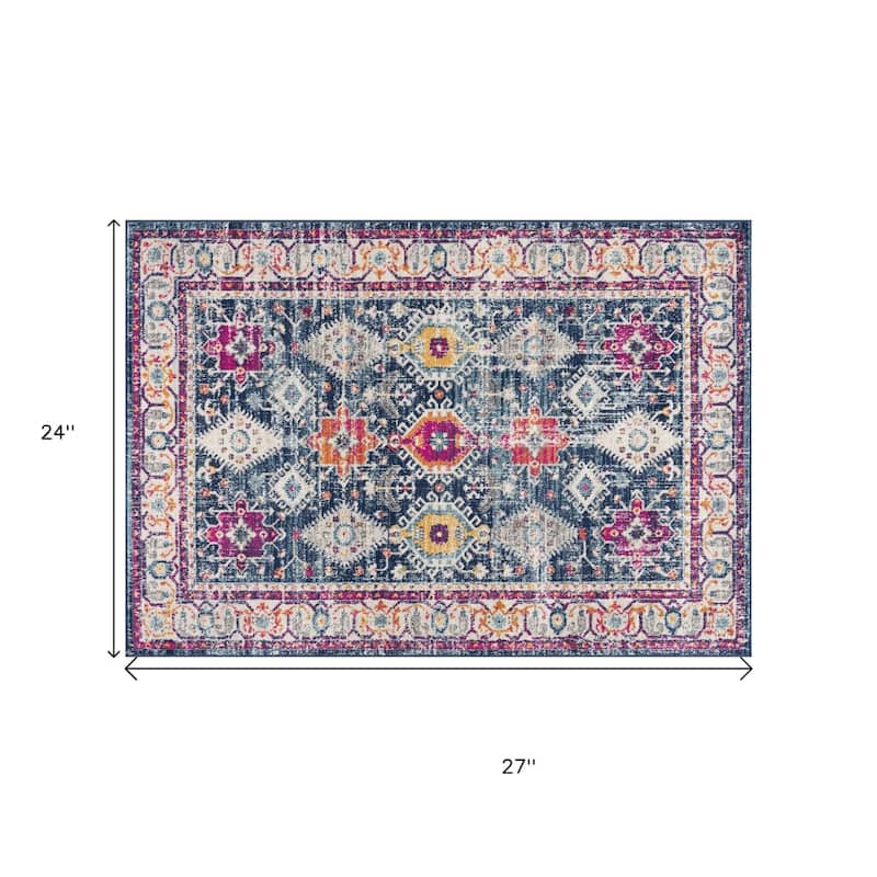 HomeRoots Southwestern Southwest Square Area Rug - 27.00 in. x 24.00 in. x 0.40 in.